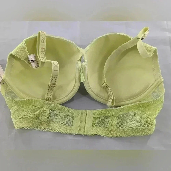 BCBG Shadow Lime Green Light Lift Wired Lace Bra Size 36DD NWT - Picture 6 of 8